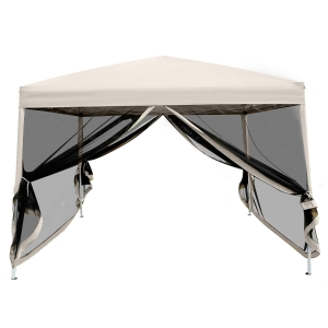 Outsunny Tonnelle Barnum Pliante en Métal Beige 300 x 300 x 255 cm