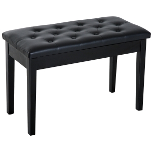 HOMCOM Piano Bench FauxLeather Stool Storage Bench, size ( 76x36x50cm)-Black