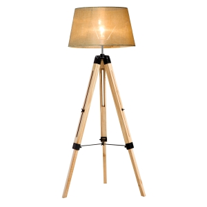 Homcom Lampadaire Style Nordique 40 W en Bois Beige 65 x 65 x 143 cm
