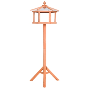 Pawhut Wooden Bird Table Feeder Station Wooden Parrot Stand
