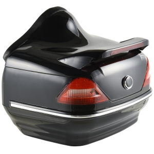 HOMCOM 26L Streamline Plastic Motorcycle Trunk w/ Reflector Red/Black