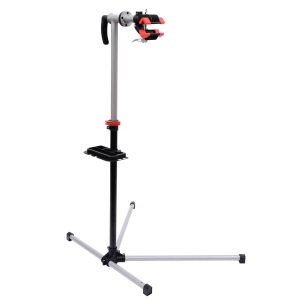HomCom Cavalletto manutenzione bici con Piedistallo e Vassoio in Acciaio, 100x56x120-190cm