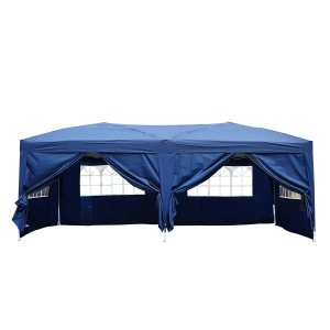 Outsunny Barnum Bleu 4 Côtés Démontables 3 x 6 m