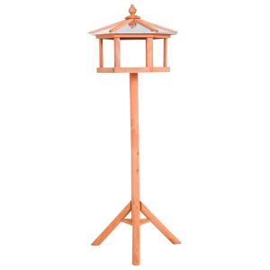 PawHut Vogelhaus Vogelvilla Futterhaus Vogelhäuschen mit Ständer und Zinkdach 113x40x40 cm
