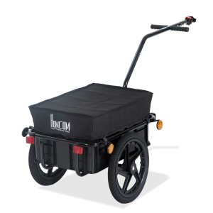 Homcom Remorque vélo remorque de transport pour vélo 144L x 59l x 80H cm barre d'attelage universelle acier noir