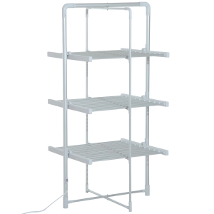 Homcom Séchoir à Linge électrique Pliable 300 W Gris 73 x 67 x 144 cm