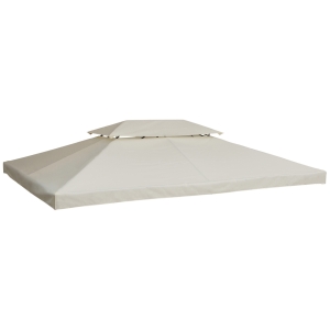 Outsunny Tetto di Ricambio Impermeabile per Gazebo da Giardino Doppio Tetto 3x4m
