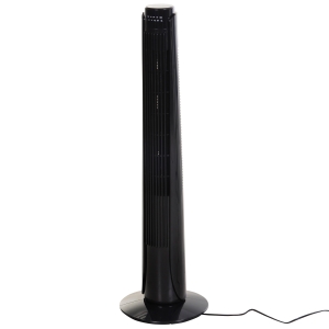 HOMCOM ABS 3-Speed Oscillating Tower Fan w/ Remote Black