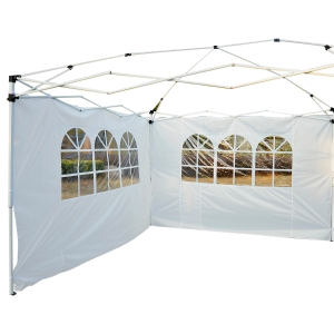 Outsunny 2 Paredes Laterales con Ventanas para Carpa - Color Blanco - Oxford - 3x2 m