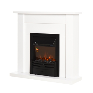 Cheminée électrique XL design blanc