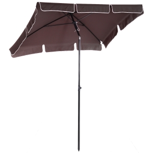 Outsunny Sonnenschirm Gartenschirm Strandschirm Balkonschirm Schirm Sonnenschutz knickbar (Kaffeebraun+Schwarz)