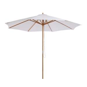 Outsunny Ombrellone da Giardino Diametro 3m in Legno Bianco