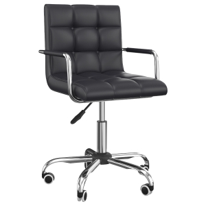 Chaise de bureau manager revêtement synthétique capitonné noir