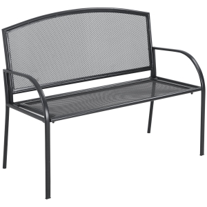 Outsunny Banca de Gradina cu 2 Locuri din Otel, pentru Terasa si Parc, 110.5x53.5x89cm, Gri