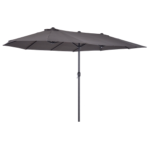 Outsunny Sombrilla Parasol Doble para Jardín 4,6x2,7x2,4 m Sombrilla Gigante Anti UV con Manivela para Exterior Patio Terraza Piscina Color Gris