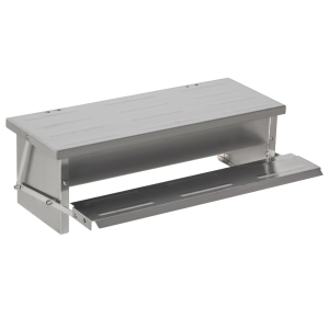 PawHut Comedouro para Aves de 8,5L de Capacidade Comedouro para Galinhas com Abertura Automática com Pedal 56x37x18,5cm Prata