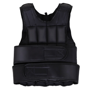 HOMCOM Gilet lesté réglable veste lestée 20 Kg max. poids amovibles entrainement musculation exercice boxe oxford noir