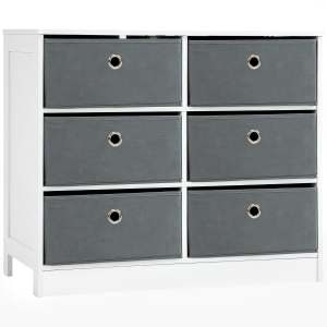 HOMCOM Cassettiera per Casa in Tessuto non Tessuto e MDF con 6 Cassetti, 72x35x62cm