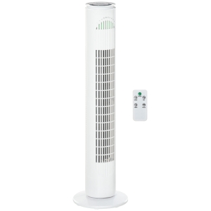 Ventilateur colonne tour oscillant 45 W avec télécommande blanc