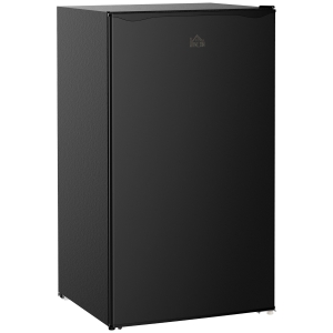 HOMCOM 91 Litre Freestanding Under Counter Fridge with Chiller Box, Reversible Door, Adjustable Thermostat, 47.5cm Wide, Noise Level: Decibels 40, Black