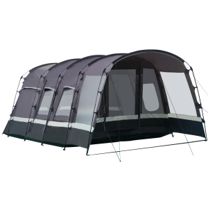 Outsunny Family Tunnel Tent w/ Bedroom, Spacious Living Space, Awning and Carry Bag, 3000 mm Water Column 8 Person Large Sleeping Cabin for Camping & Hiking, Sport & Outdoor