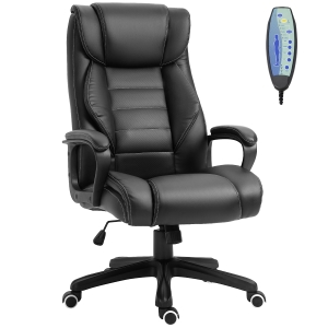 Vinsetto Fauteuil de bureau direction massant grand confort revêtement synthétique