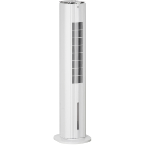 HOMCOM Ventilateur colonne rafraichisseur d'air 2 en 1 Puissance 80 W - oscillant, silencieux - timer, 3 modes, 3 vitesses - télécommande incluse - blanc