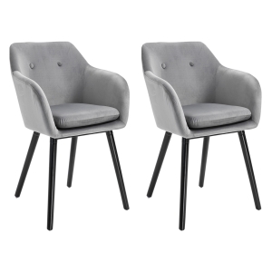 Lot de 2 chaises de visiteur style scandinave velours