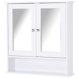 Wall-mounted Medicine Cabinets Bathroom Living Room Organizer with Mirror -White