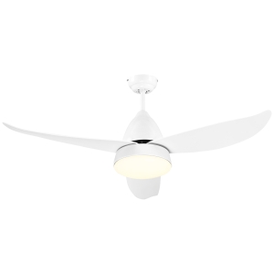 HOMCOM Ventilatore da Soffitto 3 Lame con Luce LED e Telecomando Incluso, 6 Velocità, per Interni, Φ122x45cm, Bianco