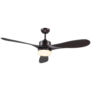 HOMCOM Ventilatore da Soffitto con Luce e Telecomando Incluso, 6 Velocità, Φ132x43cm