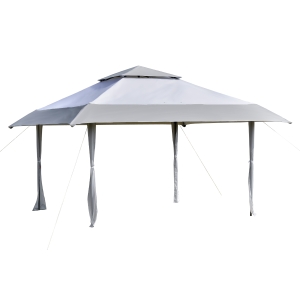Outsunny 4 x 4m Outdoor Pop Up Canopy Tent Gazebo w/ Adjustable Legs and Bag White