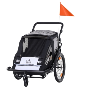HOMCOM 2 in 1 Kinderanhänger 160 cm x 83 cm x 96 cm