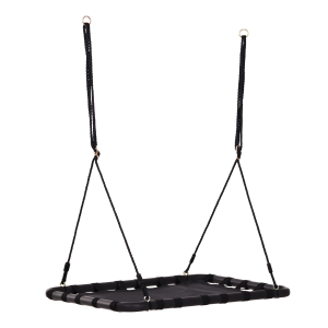 HOMCOM Nestschaukel Kinderschaukel Vogelnestschaukel Outdoor Schaukel Gartenschaukel bis 100 kg belastbar Metall + Netzstoff Schwarz 100 x 76 x 4 cm