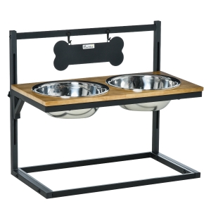 Porte-gamelles double chien surélevée hauteur réglable