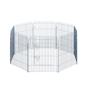 PawHut Freilaufgehege Welpenauslauf Welpenzaun Laufstall Welpengitter für Tiere 8-teilig B63 x H76 cm