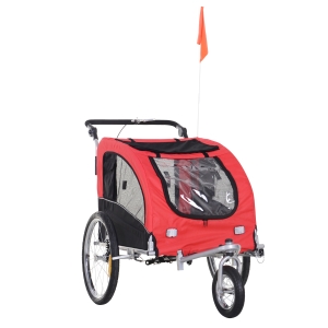 PawHut PRZYCZEPKA ROWEROWA JOGGER DLA PSA czerwona