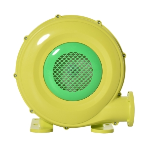 Outsunny 450W elektrische luchtpomp blazer pomp ventilator met handvat lichtgewicht draagbaar voor opblaasbaar speelgoed ABS geel + groen 35 x 26 x 33.5 cm