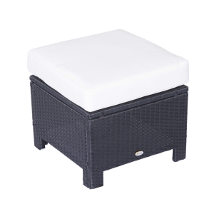 Outsunny Rattan Ottoman, 50Wx50Dx35H cm-Black