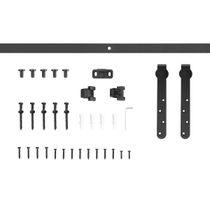 HOMCOM Kit de porte coulissante système galandage avec porte épaisseur 20-25 mm largeur max. 0,9 m charge max. 20 Kg acier noir