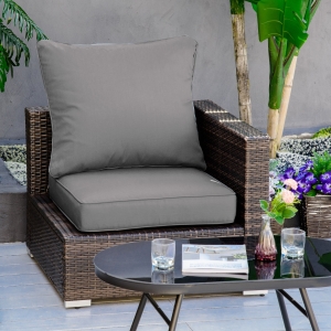 Outsunny Outdoor Seat and Back Cushion Set Patio Deep Seating Chair Replacement Cushion