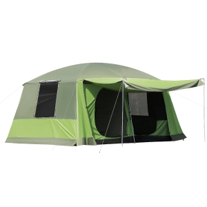 Outsunny Tienda de Campaña Familiar 4-8 Personas Carpa Grande Acampada Tipo Refugio para Playa - Picnic Portátil y Impermeable con Bolsa de Transporte Mosquitera Protección Solar UV 410x310x225cm
