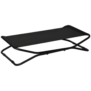 PawHut Cama Elevada para Perros Plegable Cama para Mascotas Pequeños Medianos con Tela de Malla Transpirable Marco de Acero para Interior Exterior 111x65,5x19 cm Negro