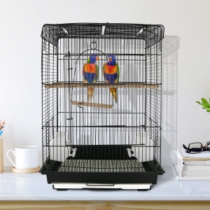 PawHut Aviar pentru Pasari in Metal Negru 41,5x29,5x56,5cm