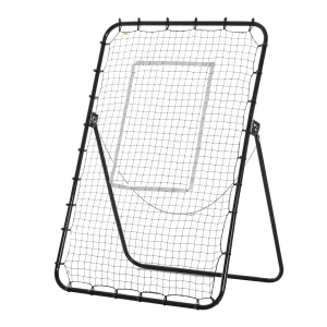 HOMCOM Football Training Rebounder Net, Adjustable Kickback Soccer Goal, Foldable for Kids & Adults, Black