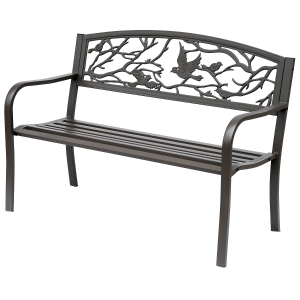 Banc 3 places de jardin style rural chic brun