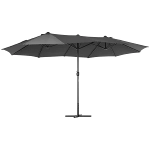 Outsunny 4.6m Garden Parasol Double-Sided Sun Umbrella Patio Market Shelter Canopy Shade Outdoor with Cross Base â€“ Grey