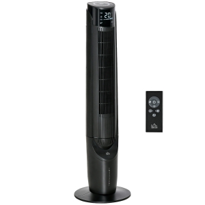 HOMCOM Ventilateur colonne rafraichisseur d'air 2 en 1 - ventilateur tour - 4 modes 3 vitesses, télécommande, minuterie, oscillant - noir