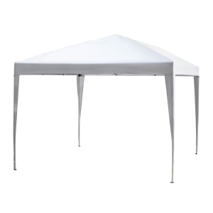 Outsunny Pavillon 2,95 x 2,95 m Pop-Up Faltpavillon Gartenpavillon faltbar Partyzelt Gartenzelt UV-Schutz Stahl+Oxford Weiß