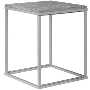 Outsunny Gartentisch Beistelltisch Couchtisch Outdoor Indoor mit Metallgestel für Garten Terrasse Balkon im Industrie-Design stabil Metall Grau 40 x 40 x 50 cm
